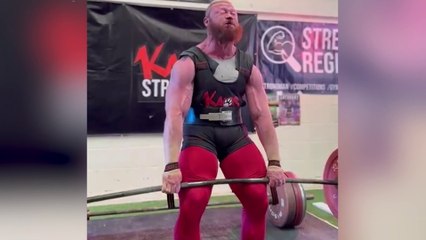 Sunderland coach Tom Owens winning Britain's Strongest Man under 105kg