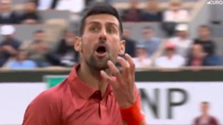 Novak Djokovic has animated exchange with wife during French Open fightback