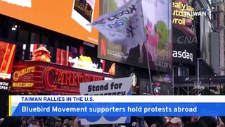 Taiwan's Bluebird Movement Supporters Rally in New York and Los Angeles