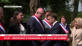 Emmanuel Macron est arrivé à Saint-Lô pour rendre hommage aux victimes civiles