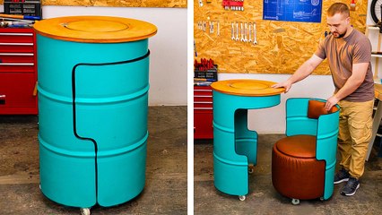 Transform Old Barrels into Handy Garage Storage Solutions 🛠️