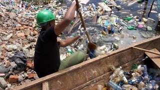 DRC activists build an island while cleaning up Lake Kivu