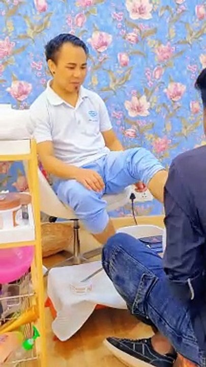 Pedicure time on salon,