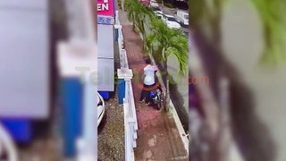 Captan a hombre robando motocicleta en la avenida Antonio Guzmán SFM