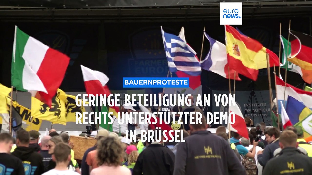 Mehr wie ein Sommerfest: Geringe Beteiligung bei von Rechts unterstütztem Bauernprotest in Brüssel