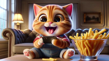 Cute Cat Can't Live Without Phone