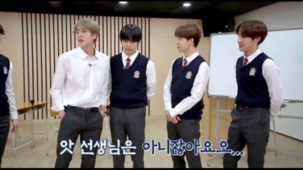 Bts members in school uniforms || jin as a professor