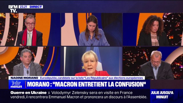 Nadine Morano (LR): Madame Hayer est à la peine dans cette campagne, non pas parce qu'elle manque de talent, mais parce qu'elle doit porter sur ses épaules le catastrophique bilan d'Emmanuel Macron