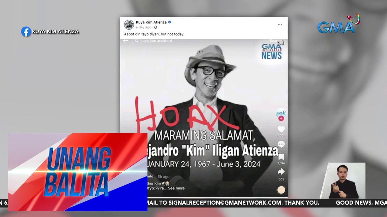 Kuya Kim, umalma sa pekeng post online na nagsasabing pumanaw na siya | Unang Balita