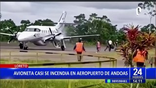 Alarma en Loreto: Avioneta casi se incendio al aterrizar en aeropuerto