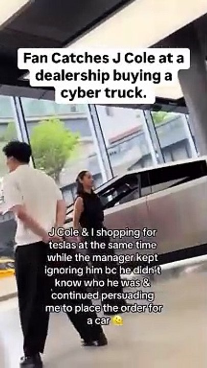 A fan claims J. Cole was ignored at a Tesla dealership because the manager didn't know who he was  J Cole reportedly has a net worth of $60 Million