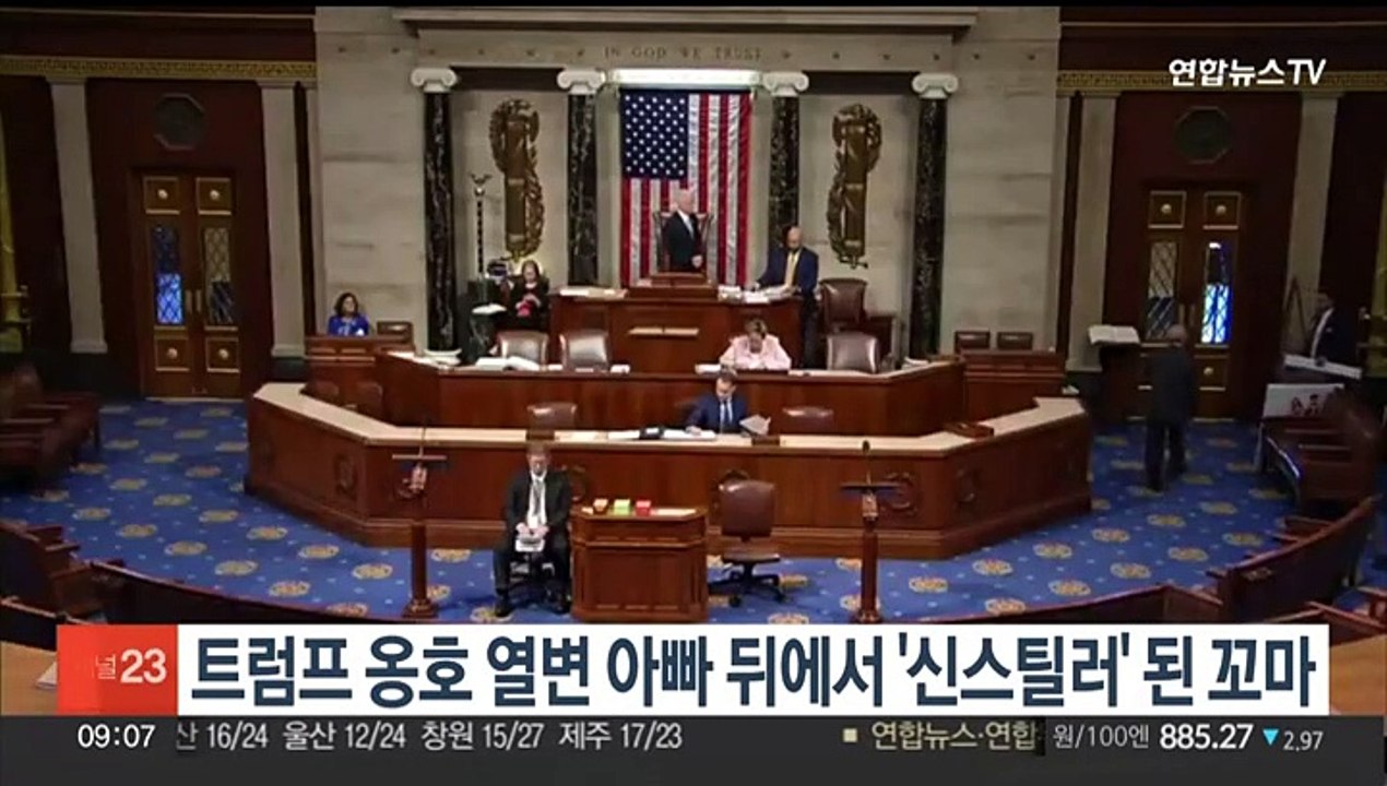 트럼프 옹호 열변 아빠 뒤에서 혀 낼름…'신스틸러' 된 6세 꼬마