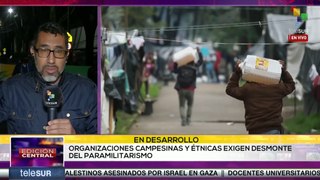 Campesinos exigen desmonte del paramilitarismo en Colombia