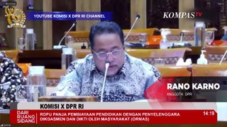 Rano Karno Komisi X DPR Kritik soal Program Makan Siang Gratis hingga Tambang Dikelola Ormas