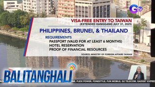 Visa-free entry sa Taiwan para sa mga Pilipino, extented hanggang july 31, 2025 | Balitanghali