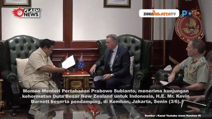 MENHAN PRABOWO BAHAS KEAMANAN MARITIM, INTELIJEN, DAN BIDANG STRATEGIS LAINNYA TERIMA KUNJUNGAN DUBES NEW ZEALAND