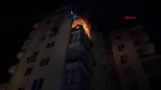 Binanın 5’inci kat balkonunda çıkan yangın üs kattaki 2 daireye de sıçradı