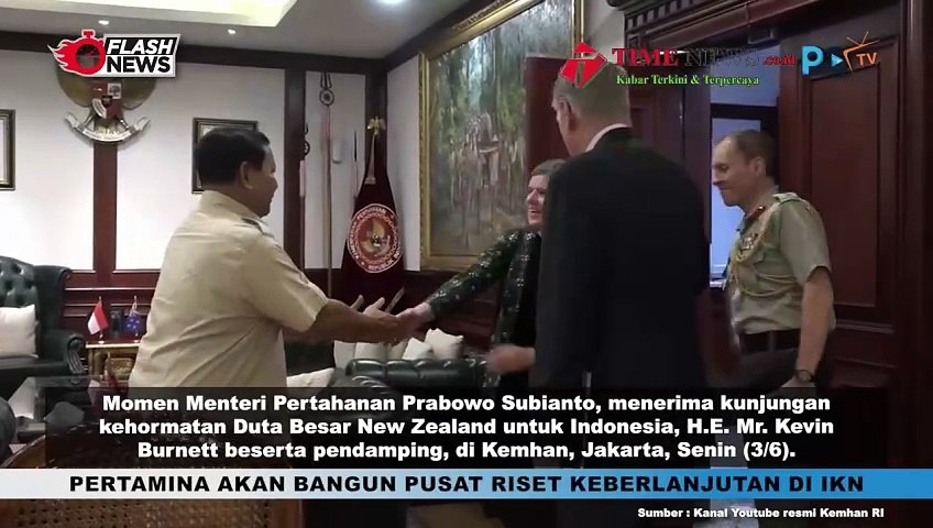 Menhan Prabowo Terima Kunjungan Dubes New Zealand di Kemhan