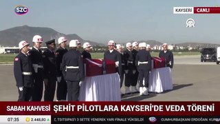 Şehit pilotlara Kayseri'de veda töreni