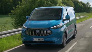 2024 Ford Pro E-Transit Custom Limited in Aqua Blue Driving Video