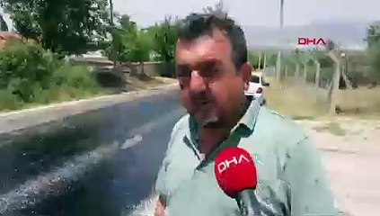 Görüntüler Türkiye'den: 40 derece sıcakta asfalt eridi