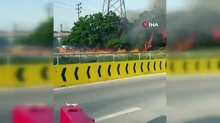 Bursa'da AVM bahçesinde yangın paniği