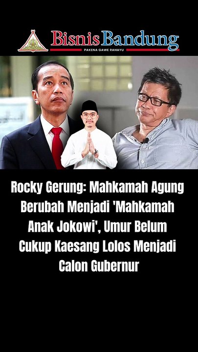 Rocky Gerung: Mahkamah Agung Berubah Menjadi 'M...