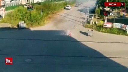 Hatay'da sıcağın etkisiyle kopan elektrik telinde yaşanan patlama