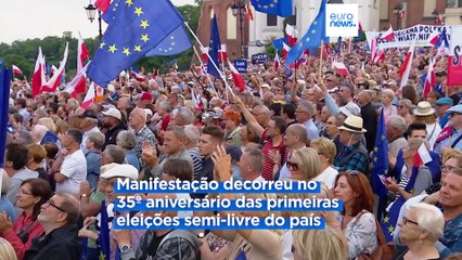 Donald Tusk em campanha para as europeias reúne milhares de apoiantes em Varsóvia