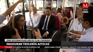 Inauguran Trolebús de avenida Aztecas en Coyoacán