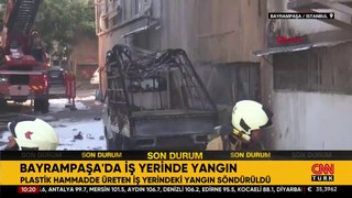 Bayrampaşa'da plastik imalathanesinde yangın