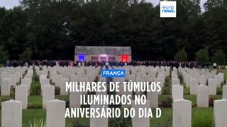 Milhares de túmulos iluminados não deixam apagar a memória do Dia D