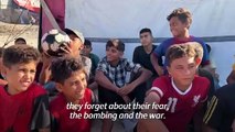 Football training gives Gazan children respite from war