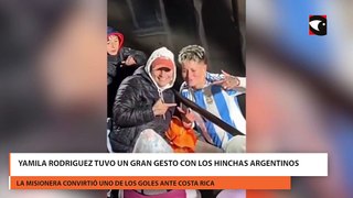 Yamila Rodriguez tuvo un gran gesto con los hinchas argentinos