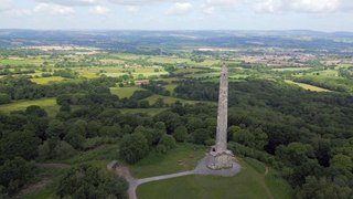Wellington from the air: Wellington Monument and Tonedale Mill