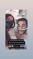 Juan Pablo Lauro, con evidentes secuelas, reaparece desde el hospital junto a Nuria Fergó