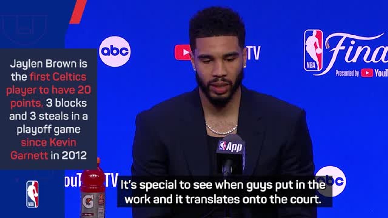 Tatum lauds Jaylen Brown after 'special' NBA Finals performance