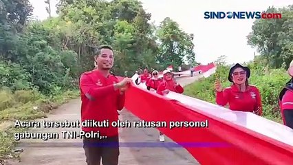 Kirab Bendera Merah Putih Sepanjang 1.000 Meter di Batukaras Pangandaran