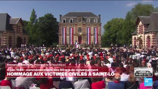 80 ans du Débarquement : Emmanuel Macron rend hommage aux victimes civiles à Saint-Lô