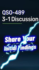 Sharing Your Initial Findings: QSO 489 3-1 Discussion Guide