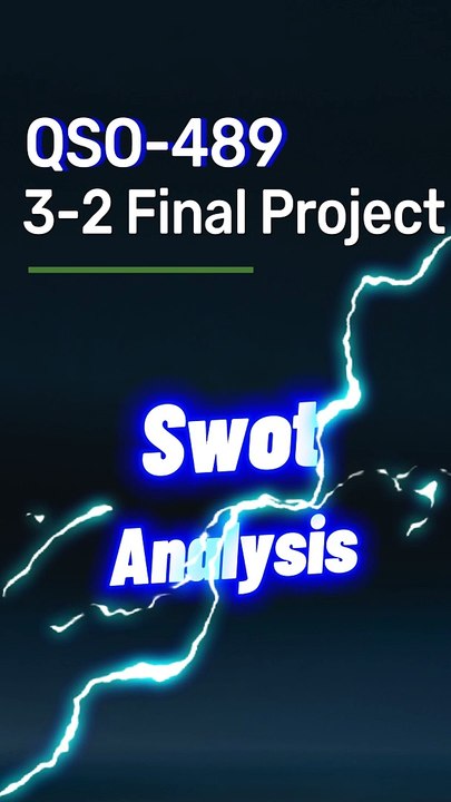Conducting a SWOT Analysis: QSO 489 3-2 Final Project Milestone One Guide