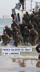 French soldiers reenact D-Day landings