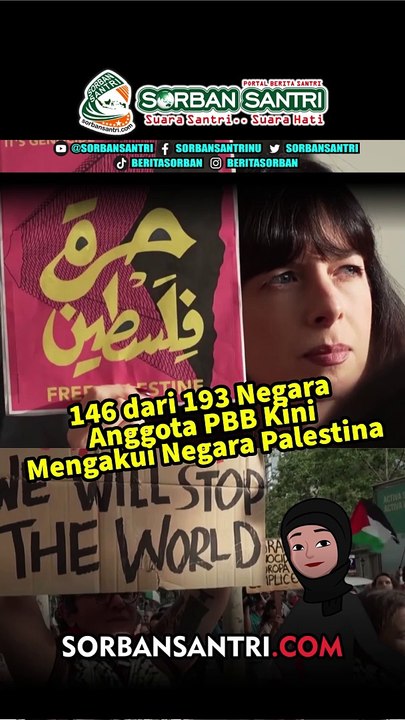 146 dari 193 Negara Anggota PBB Kini Mengakui Negara Palestina