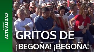 Gritos de ¡Begoña! ¡Begoña! en la reaparición de Pedro Sánchez junto a su mujer