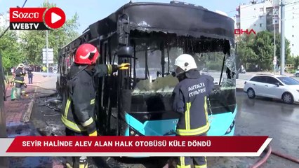 Descargar video: Seyir halinde alev alan halk otobüsü küle döndü; o anlar kamerada