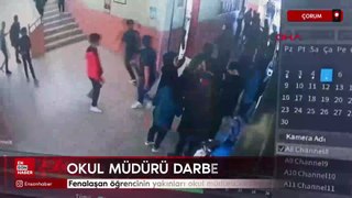 Çorum'da fenalaşan öğrencinin yakınları okul müdürü ve hizmetliyi zincirle darbetti