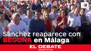 Sánchez reaparece con su mujer en un mitin entre gritos de «Begoña, Begoña»