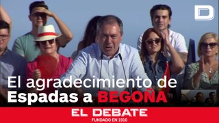 El momento en que Juan Espadas agradece a Begoña Gómez su presencia en un mitin del PSOE