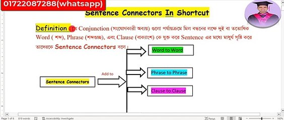 sentence connectors । sentence connectors rules । sentence connectors SSC। sentence connectors HSC