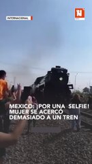 ¡Por una selfie! Una mujer se acercó demasiado a una locomotora